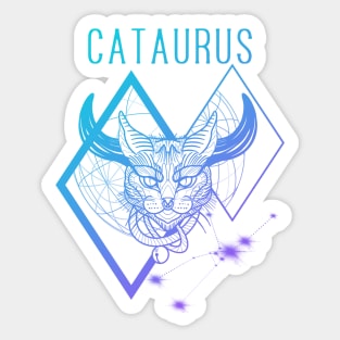 A zodiac cattery: Taurus - cataurus Sticker